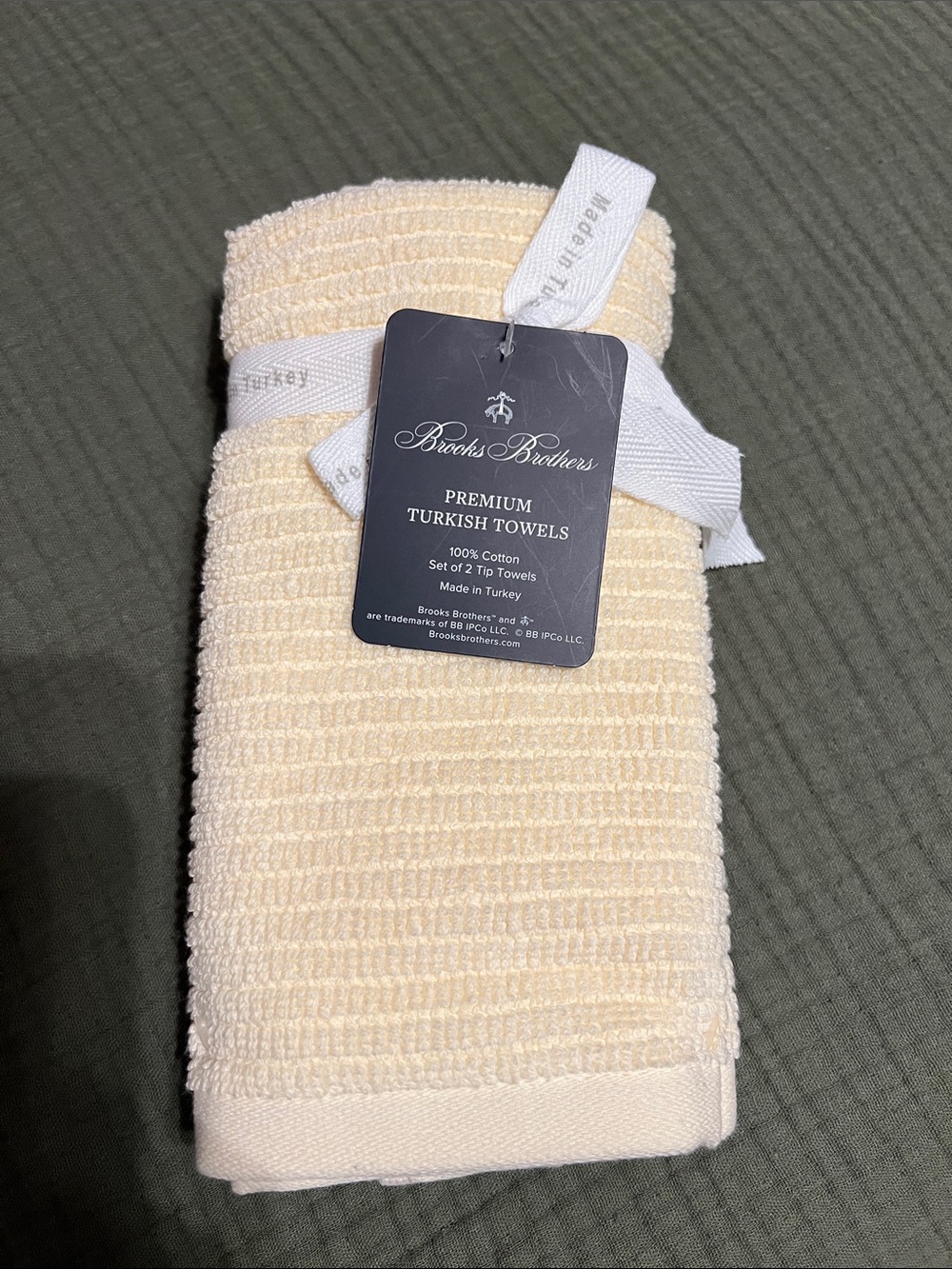 Brooks Brothers Premium Turkish Towels set of 2 Tip Towels Butter Yellow